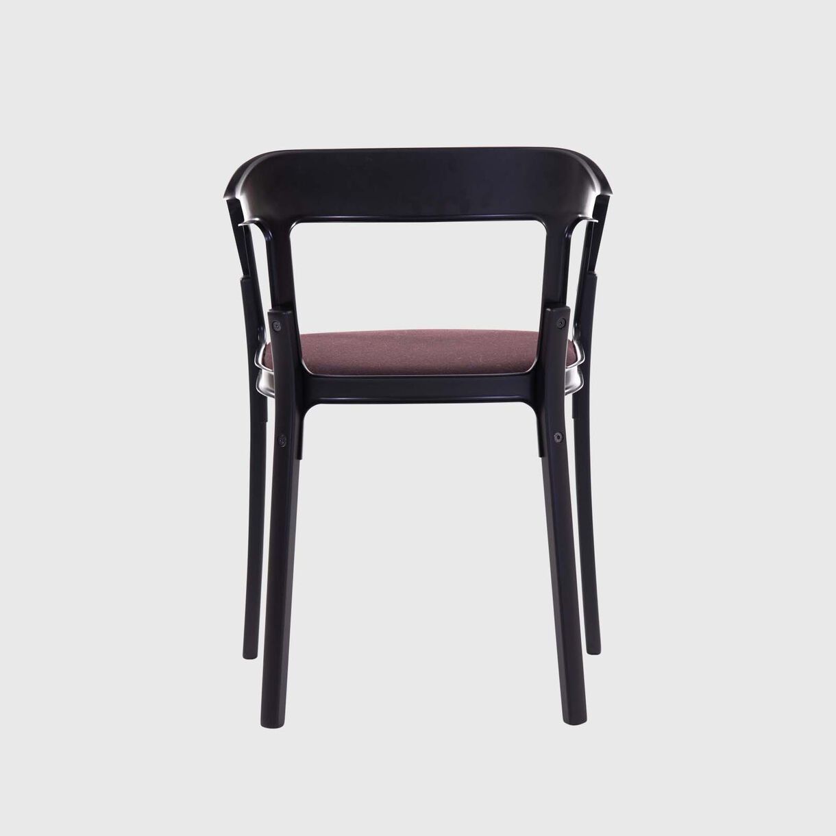 Steelwood Chair with Cushion, Black & Dark Brown